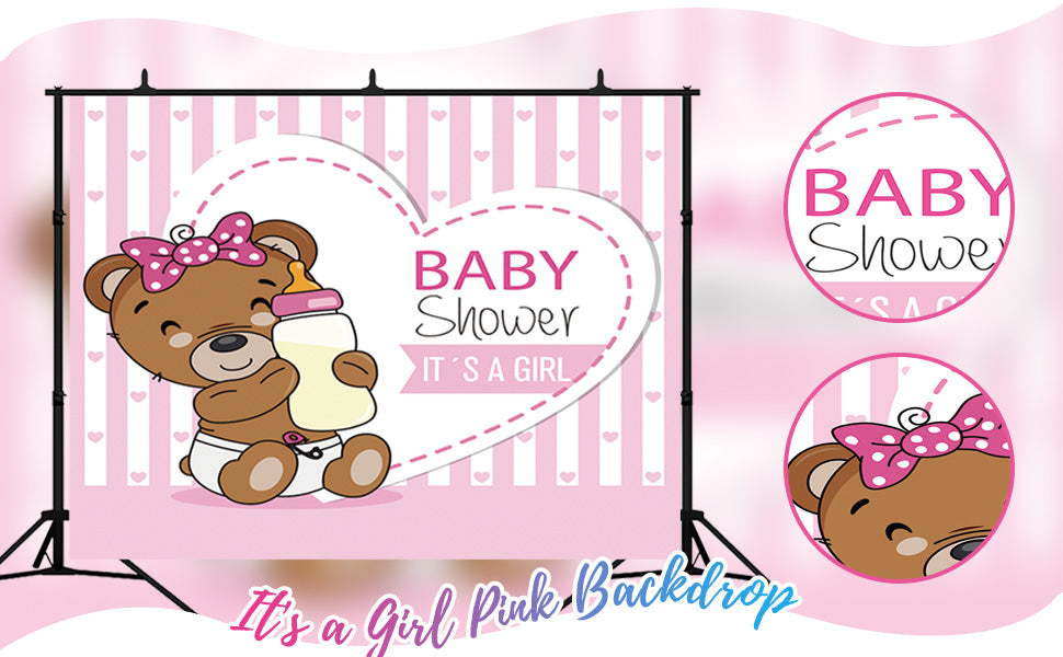 Toile de fond d'ours en peluche marron pour bébé fille KEH01883