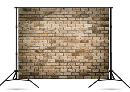 Toile de fond de photographie de mur de briques brunes