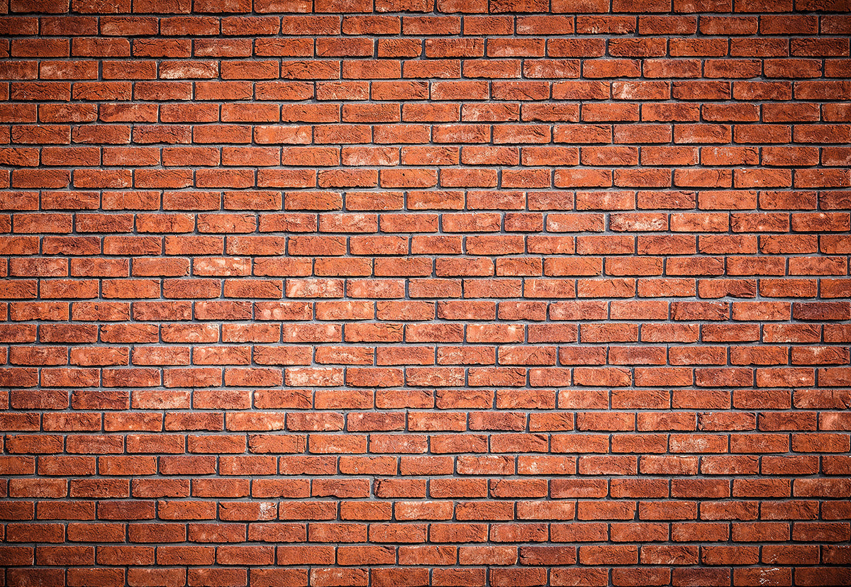 Toile de fond décors de photographie de mur de lumière blanche de brique rouge