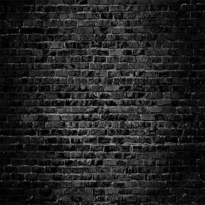 Toile de fond décors de photographie de mur de briques noires