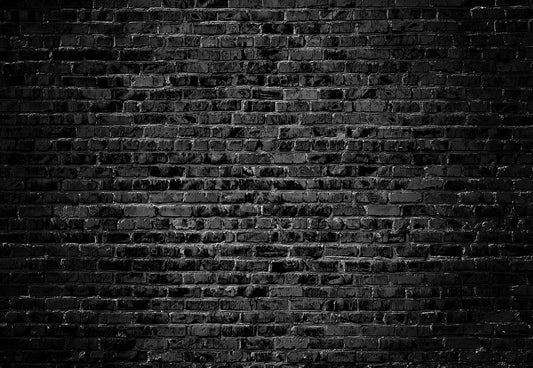Toile de fond décors de photographie de mur de briques noires