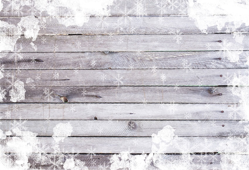 Toile de fond de photographie de mur en bois blanc flocon de neige fond de Noël