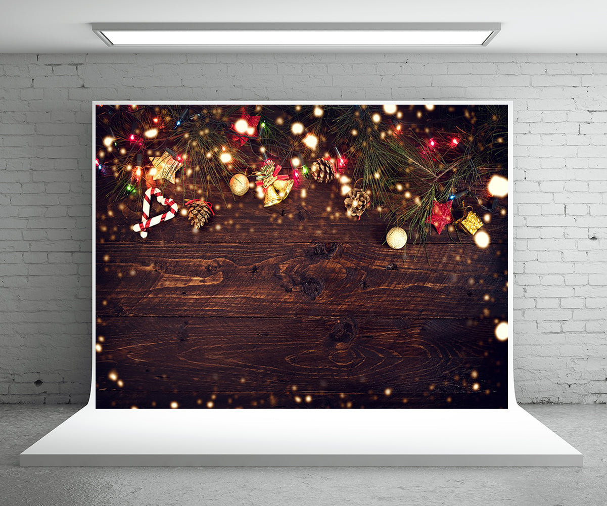 Toile de fond de photo de mur en bois de Noël