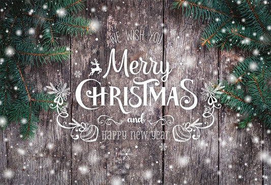 Toile de fond de feuille flocon neige mur bois fond photo fond Noël