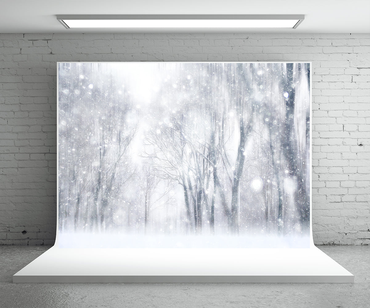 Toile de fond d'arbre de flocon de neige fantastique d'hiver pour la photographie