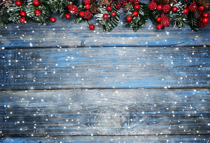 Toile de fond de flocon de neige mur en bois photographie fond bleu clair fond de Noël