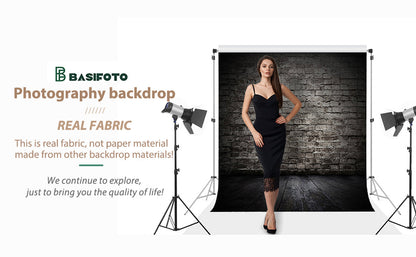 Toile de fond rétro noir brique mur photographie portrait fond pour la photographie KH02555