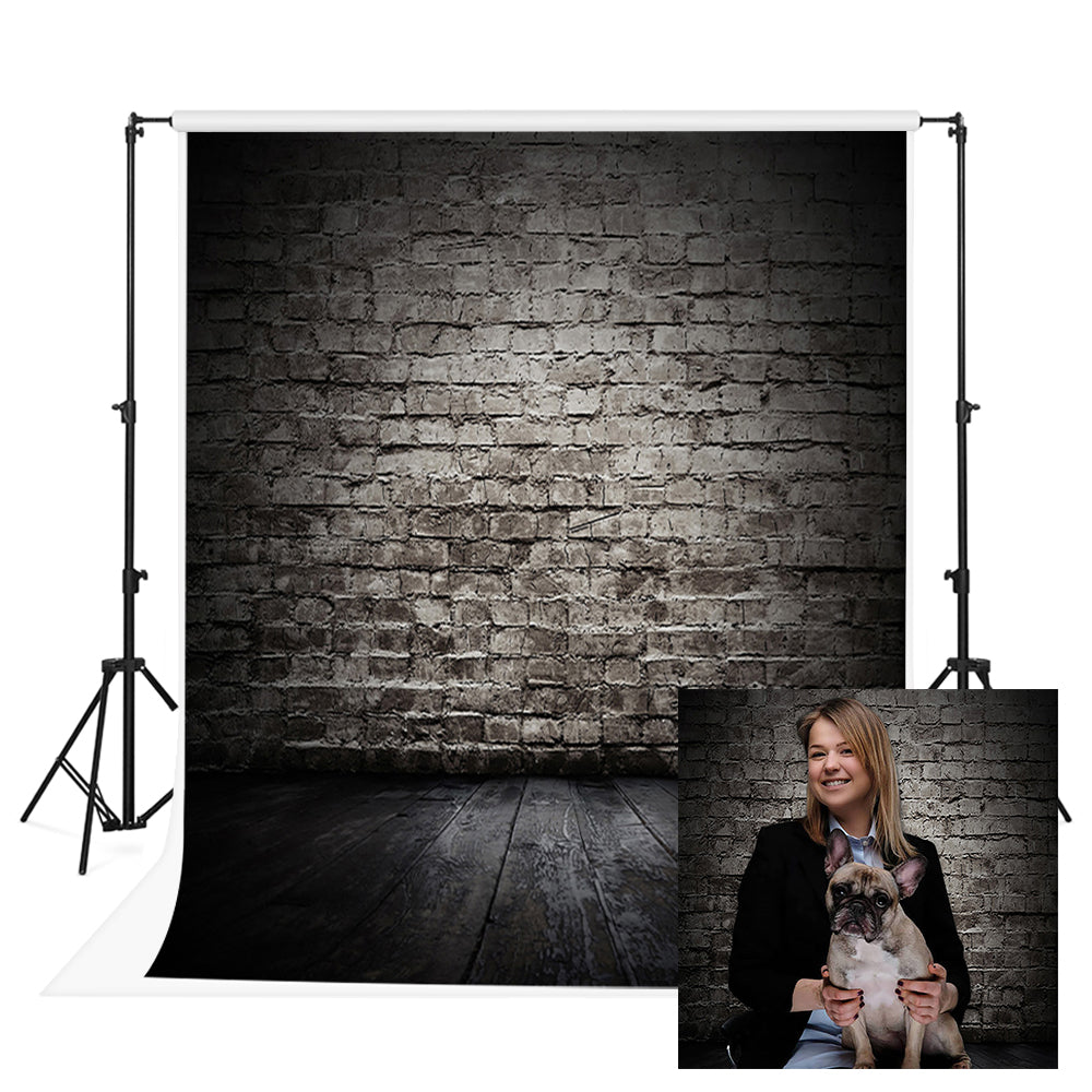 Toile de fond rétro noir brique mur photographie portrait fond pour la photographie KH02555