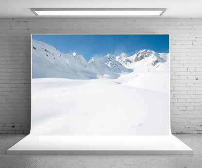 Toile de fond de photographie de montagne d'hiver fond de neige