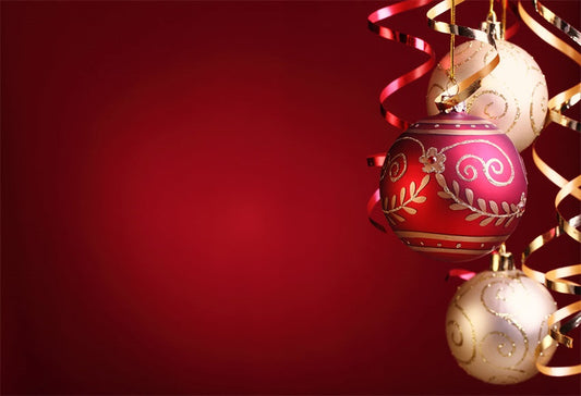 Toile de fond de Noël de cloche d'or rouge pour la photographie