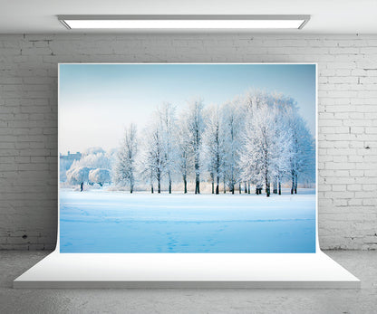 Toile de fond de photographie d'arbre de neige blanche pour Noël