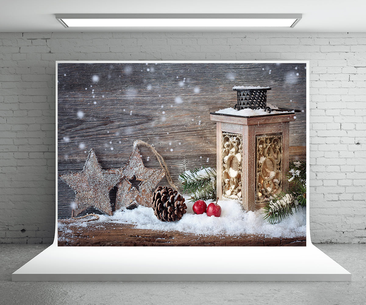 Toile de fond de photographie de Noël fond de neige pour le studio