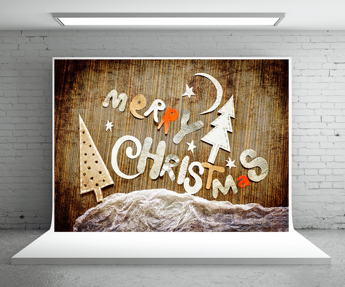 Toile de fond de cabine de photo de photographie de mur en bois de Noël