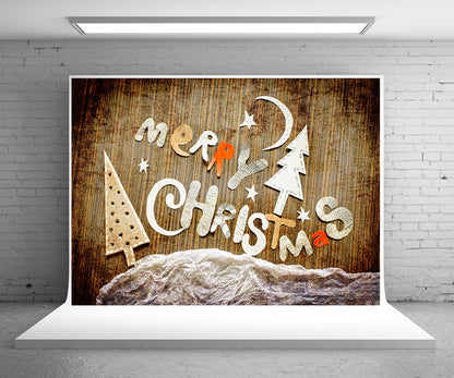 Toile de fond de cabine de photo de photographie de mur en bois de Noël