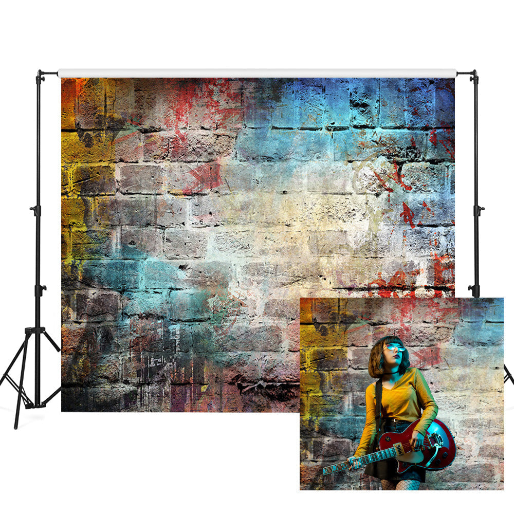 Toile de fond de graffiti mur de briques photographie Hip Hop photo fond photo KH03511