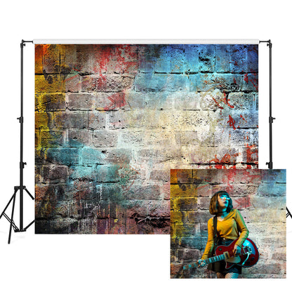 Toile de fond de graffiti mur de briques photographie Hip Hop photo fond photo KH03511