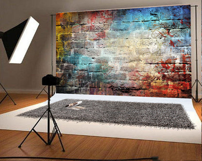Toile de fond de graffiti mur de briques photographie Hip Hop photo fond photo KH03511