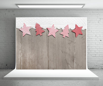 Toile de fond de photographie de mur en bois de Noël