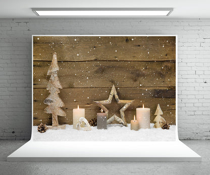 Toile de fond de photographie de bois de Noël fond de photo de neige