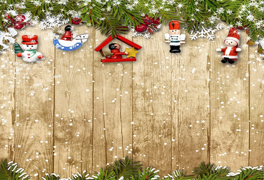 Toile de fond neige mur en bois photographie fond de Noël