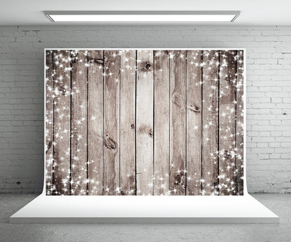 Toile de fond de mur en bois de flocon de neige fond de photographie rétro fond de Noël