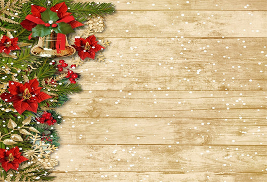 Toile de fond de mur en bois de Noël fond de photographie de fond de flocon de neige