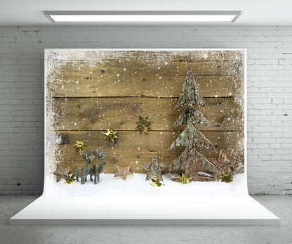 Toile de fond de flocon de neige bois fond de Noël pour la photographie