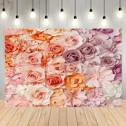Toile de fond de fleurs roses pour la fête mariage mur floral fête de mariée décoration de portrait studio photographique