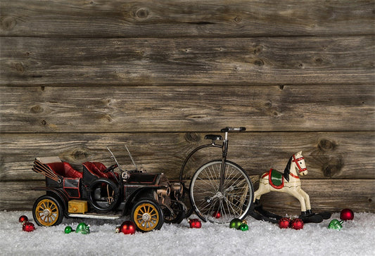 Toile de fond Noël mur en bois photographie fond de neige