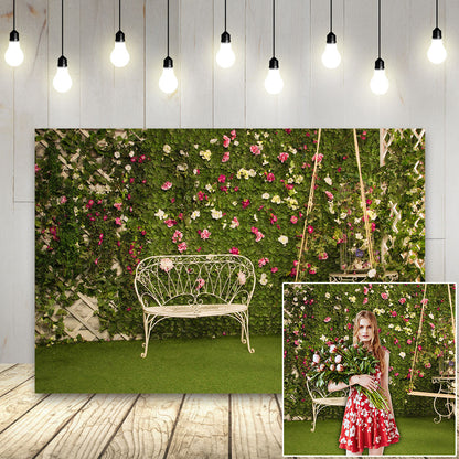 Toile de fond de fournitures de fête de mariage décorations fond de printemps de jardin vert herbe en plein air