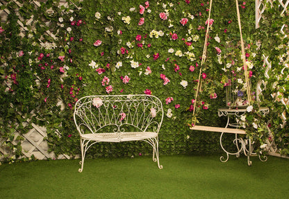 Toile de fond de fournitures de fête de mariage décorations fond de printemps de jardin vert herbe en plein air
