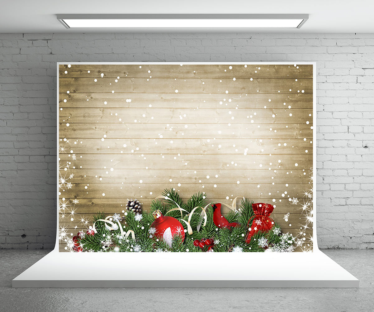 Toile de fond de photographie de mur en bois de flocon de neige fond de photo de Noël