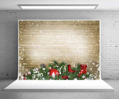 Toile de fond de photographie de mur en bois de flocon de neige fond de photo de Noël