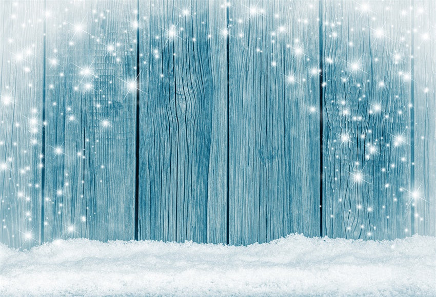 Toile de fond de flocon de neige bleu mur en bois photographie de photo de Noël