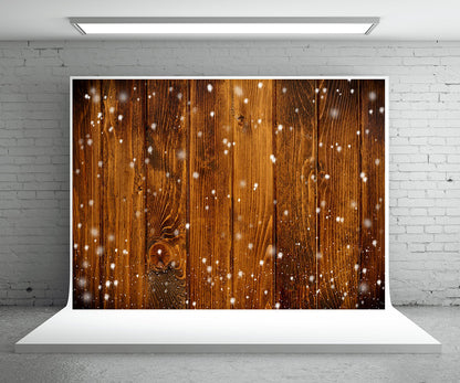 Toile de fond de photographie de mur en bois brun pour Noël
