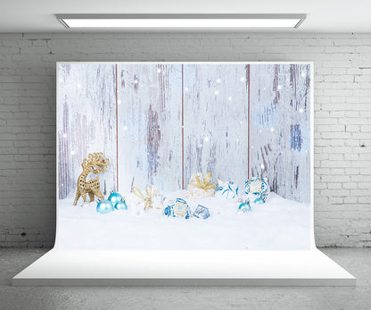 Toile de fond de mur en bois de neige pour la photographie fond de Noël