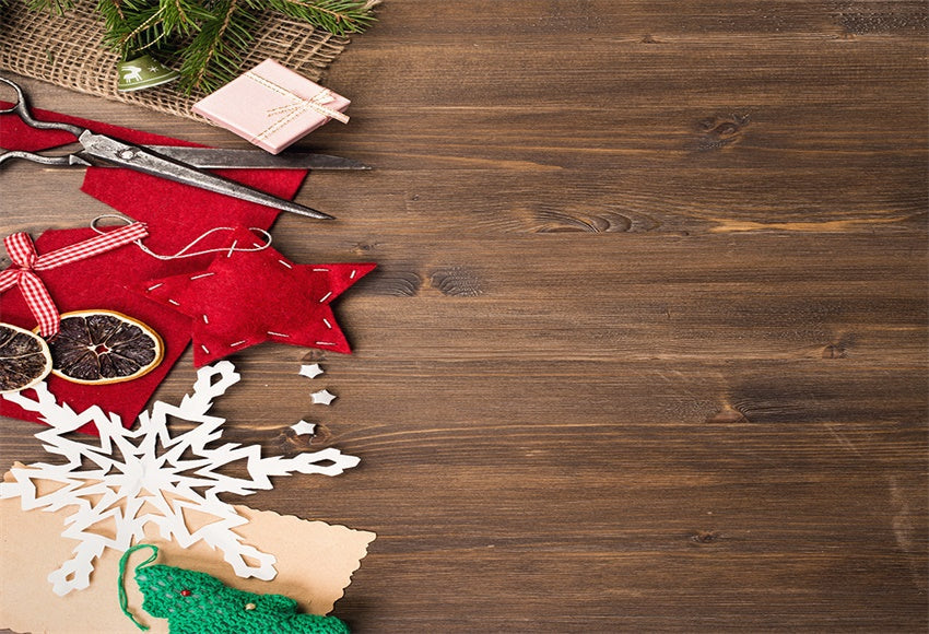 Toile de fond de décor de photographie de mur en bois de Noël