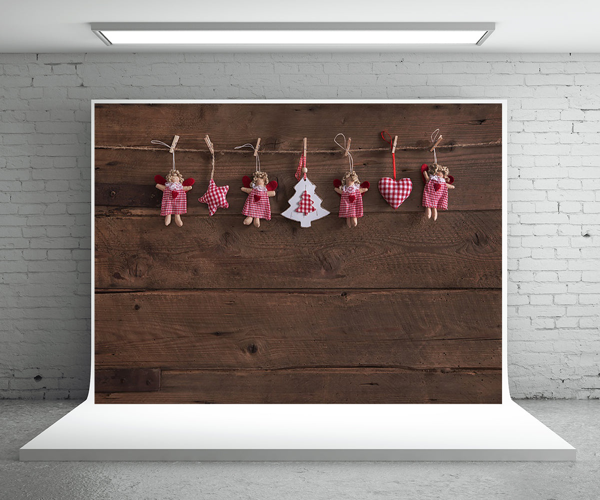 Toile de fond de Noël pour la photographie mur en bois