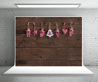 Toile de fond de Noël pour la photographie mur en bois