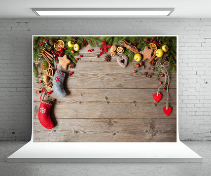 Toile de fond de Noël mur en bois pour la photographie photo studio