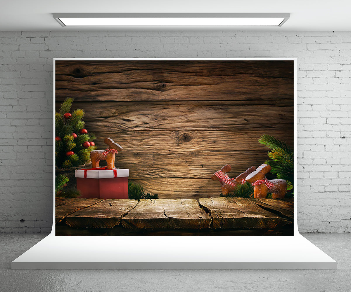 Toile de fond de planche de bois de pin photo fond de Noël