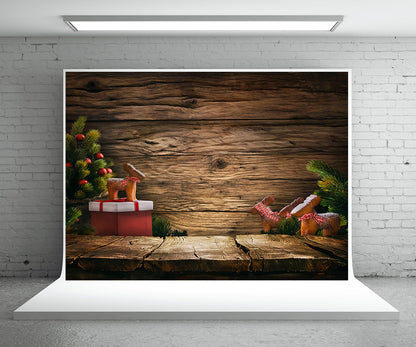 Toile de fond de planche de bois de pin photo fond de Noël
