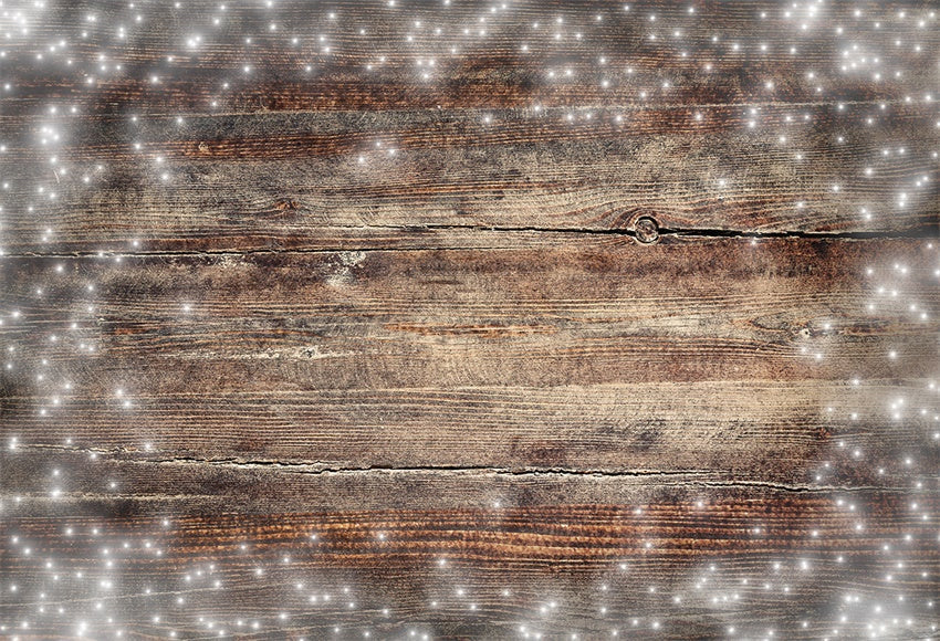 Toile de fond de photographie de planche de bois de neige brune pour Noël