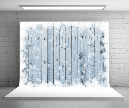 Toile de fond de mur en bois de Noël clair fond de photographie fond de flocon de neige