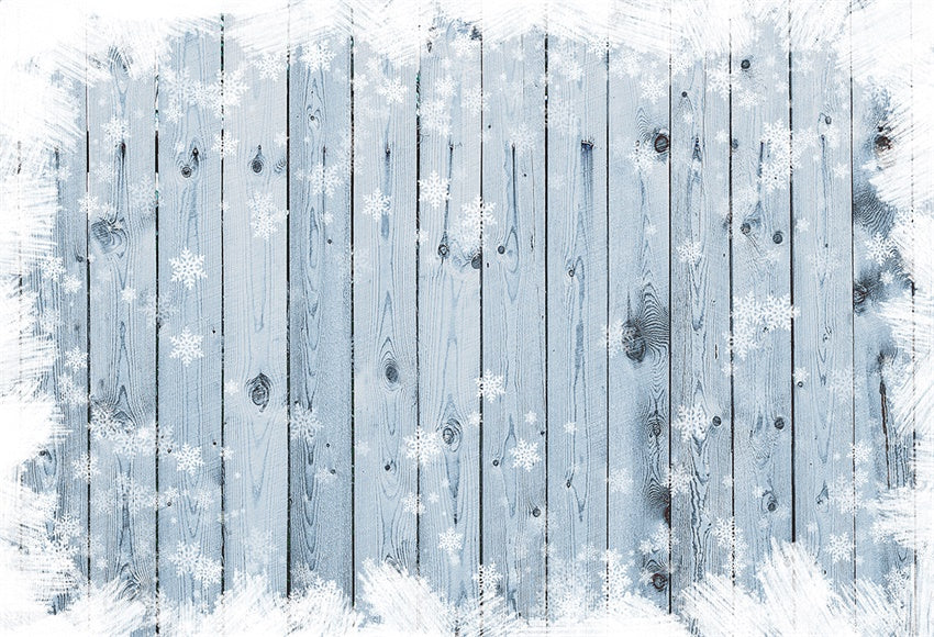 Toile de fond de mur en bois de Noël clair fond de photographie fond de flocon de neige