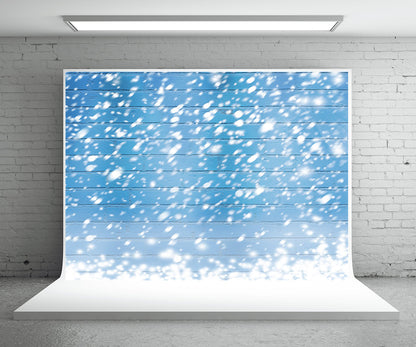 Toile de fond de photographie de planche de bois de flocon de neige pour Noël