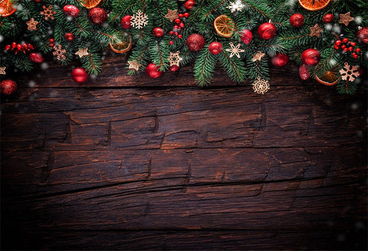 Toile de fond de photographie de Noël mur en bois foncé