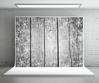 Toile de fond de flocon de neige mur en bois photo fond de Noël