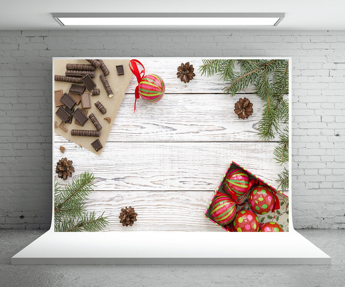 Toile de fond en bois de Noël pour la photographie