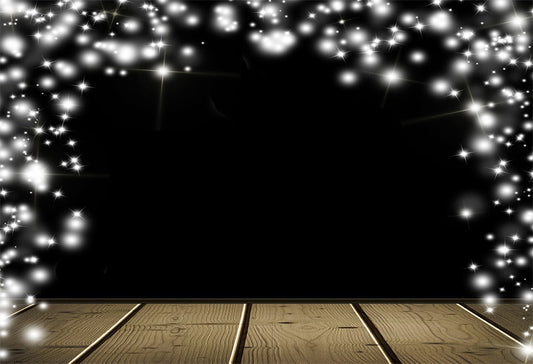 Toile de fond de photographie de flocon de neige plancher en bois fond de Noël